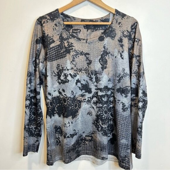 Vex Collection Patterned Long Sleeve Round Neck Sweater - Picture 1 of 5